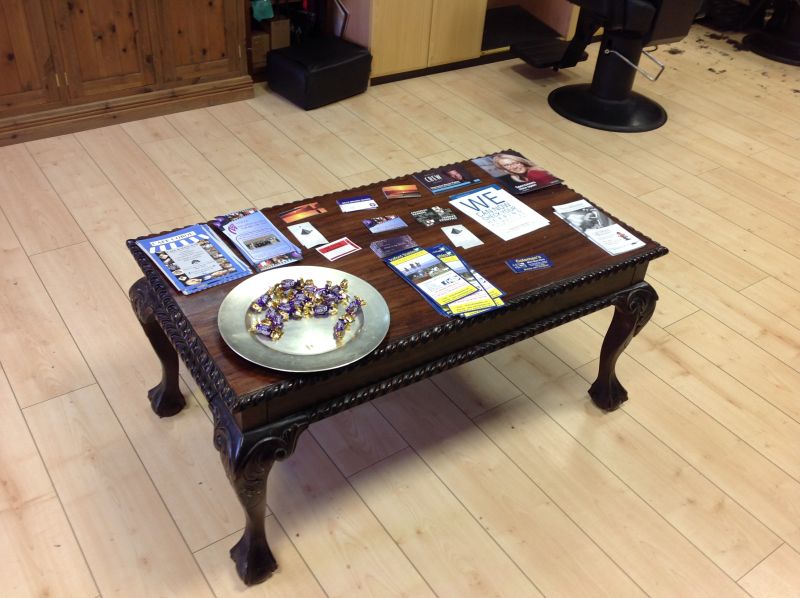 table & tray of sweets